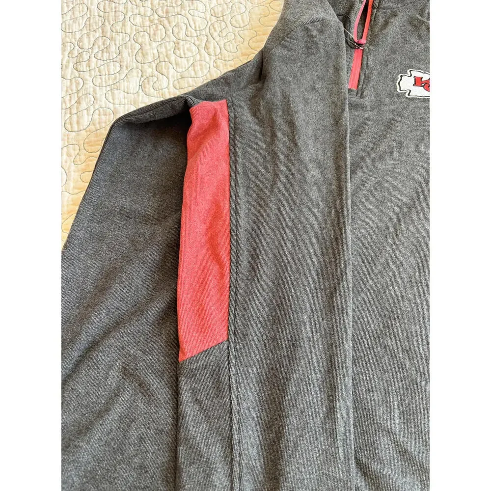 Antiqua Mens Size Small Kansas City‎ Chiefs Quarter-Zip Pullover